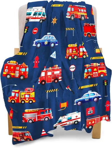 Vista 14 de BOOPBEEP Manta de construcción para niños y niñas, manta ligera para bebés, niños, linda manta suave y pequeña para automóvil, cómoda manta