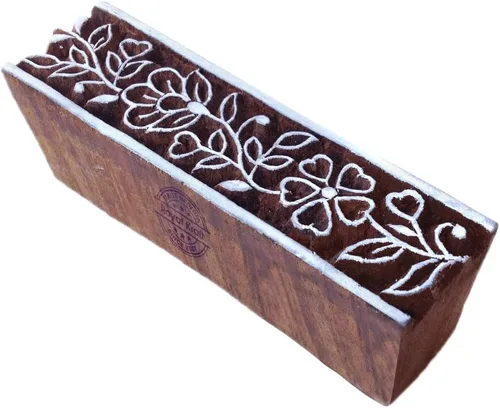 Vista 32 de Royal Kraft Sellos de madera DIY tela, textil, arcilla, cerámica, papel, bloques de impresión de henna THHtag001
