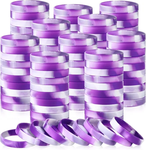 Vista 22 de Liliful 100 pulseras de goma de silicona, pulseras de goma para pulseras de silicona para mujeres y hombres (negro)
