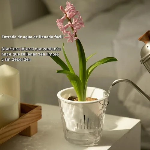Vista 4 de Macetas de riego automático de 4 pulgadas para plantas de interior, paquete de 10 macetas de violeta africana, macetas de riego automático