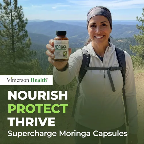 Vista 7 de Cápsulas de moringa con polvo de moringa 100% puro para energía equilibrada, metabolismo saludable, antioxidante y apoyo inmunológico. Vitaminas