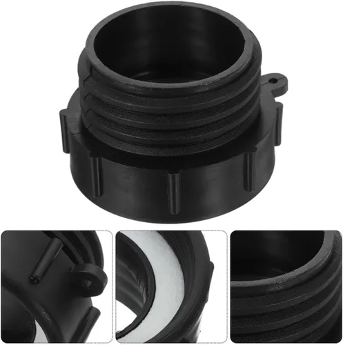 Vista 9 de 2pcs IBC Tote Manguera Adaptador 2 Pulgadas Plástico Negro Fácil