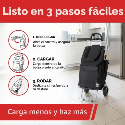 Vista 5 de dbest products - Carrito plegable de compras Trolley Dolly, Negro