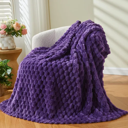 Vista 24 de NEWCOSPLAY Manta de Tiro Súper Suave Aqua Franela Sedosa Premium Forro Polar Jacquard Acanalado 3D Ligero Manta de Cama Uso en Todas las Estaciones