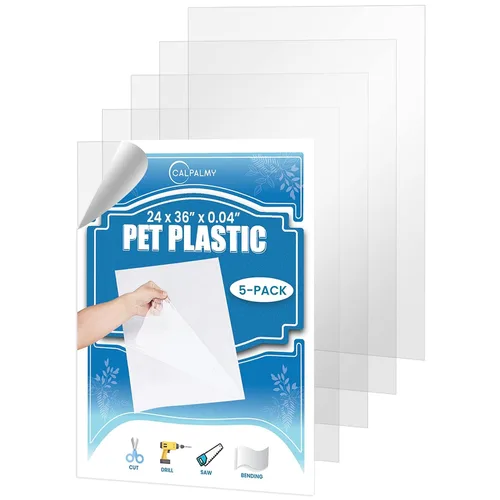 Vista 13 de Paquete de 10 paneles de plástico PET de 5 x 7 pulgadas / plexiglás de 0.04 pulgadas, alternativa de vidrio irrompible, ligera y asequible. Uso