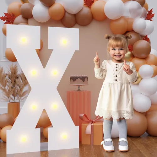 Vista 33 de Letras de marquesina de 3 pies de alto, letras y para decoraciones de fiesta de cumpleaños Light up Letters without Sidewalls, Lightweight Foam