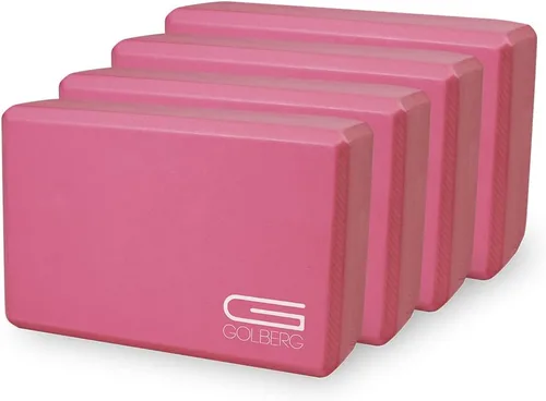 Vista 22 de Golberg - Bloque de espuma para yoga, para fitness, apoyo de alta intensidad y mejora la fuerza o flexibilidad, rosa/verde/verde oscuro, morado