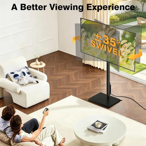 Vista 4 de TVON Soporte universal para TV de piso con soporte para la mayoría de Negro