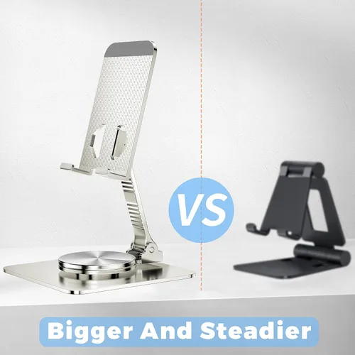Vista 6 de Soporte de teléfono plegable giratorio para escritorio, soporte de escritorio totalmente ajustable compatible con iPhone 14, 13, 12, 11 Pro Max Xr
