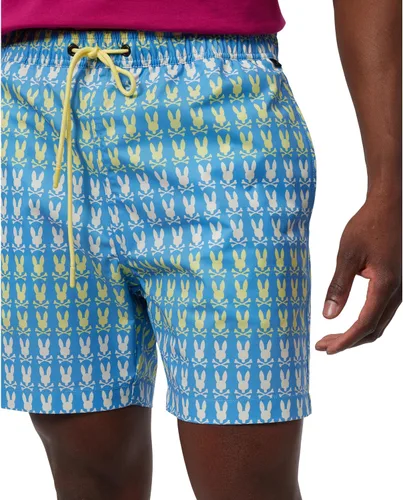 Vista 3 de Psycho Bunny Barker - Bañador con estampado completo Cool Blue MD, Azul fresco