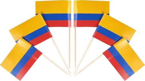 Vista 22 de QQSD Bandera de Albania palillo de dientes Albania Pequeña Bandera para cupcakes, 100