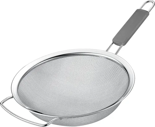 Vista 9 de Juego de 2 coladores de malla de acero inoxidable para cocina, colador redondo de malla fina de 5.5 pulgadas y colador cónico de malla fina de 3.4