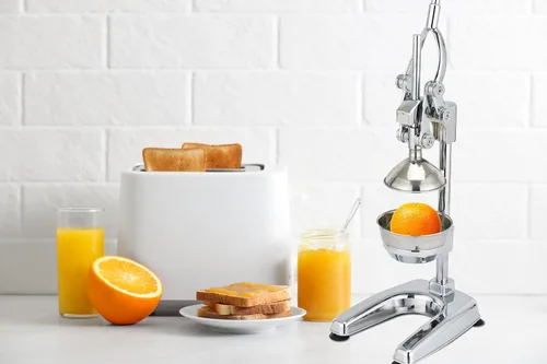 Vista 6 de Courant Exprimidor de jugo de naranja de acero aleado, resistente, fácil de limpiar, exprimidor profesional de cítricos, exprimidor de prensa manual