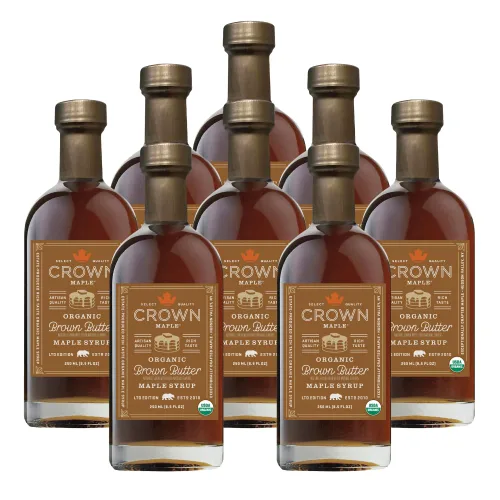 Vista 8 de Crown Maple Jarabe de Arce Orgánico con Sabor a Mantequilla Marrón, Sin Gluten, Sin Conservantes, Sin OMG, para Panqueques, Gofres y Tostadas