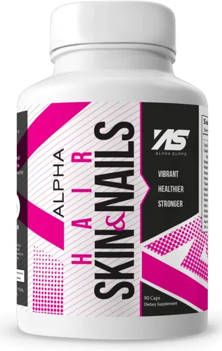 Vista 6 de Alpha Supps Suplemento para el cabello, la piel y las uñas para mujeres, vibrante salud y fuerza de HSN con biotina, colágeno y vitaminas