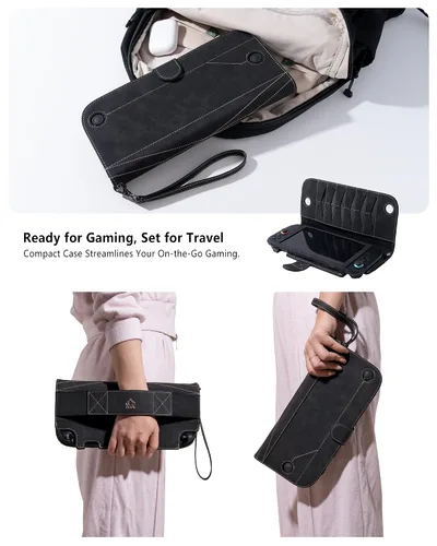 Vista 5 de XGUO Nintendo Switch 2 Case, Switch 2 Carrying Case, wAirTag Holder, Holds 12 Game Card Slots, Protective Hard Shell Portable Travel Carry Pouch