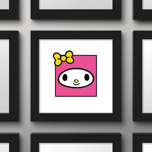 Vista 2 de Trends International Gallery Pops Sanrio My Melody - Póster de pared de My Melody Happy Face de 12.00 x 12.00 pulgadas, versión de marco negro