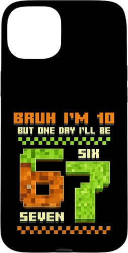 Vista 9 de Bruh I'm 10 But One-Day I'll Be 67 Retro 10th Birthday Kids Case for iPhone XR