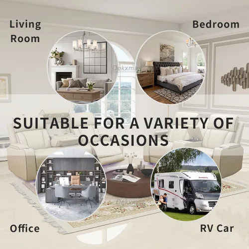 Vista 57 de Juego de sofá reclinable eléctrico, seccional de cuero transpirable beige, juego de muebles de sala de estar, 2 piezas, sofá reclinable eléctrico