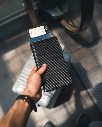Vista 6 de VULKIT Cartera para pasaporte, cartera de viaje con bloqueo RFID para hombres y mujeres