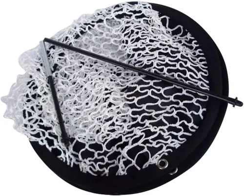 Vista 7 de Práctica de entrenamiento portátil de tiro de golf para practicar astillado, cesta de red duradera, portátil, plegable, color negro