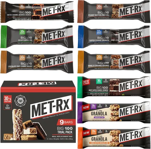 Vista 7 de MET-Rx Big 100 barras de proteínas colosales, Blueberry Cobbler, barras de reemplazo de comidas, 4
