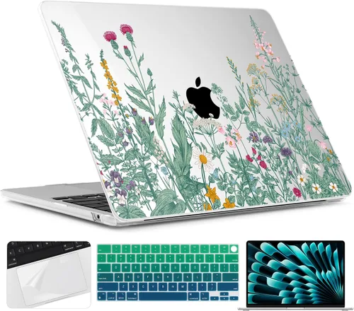 Vista 18 de TWOLSKOO Funda para MacBook Air de 15 pulgadas 2025 2024 2023 Release M4 A3241 M3 A3114 M2 A2941, carcasa rígida de plástico, protector de pantalla