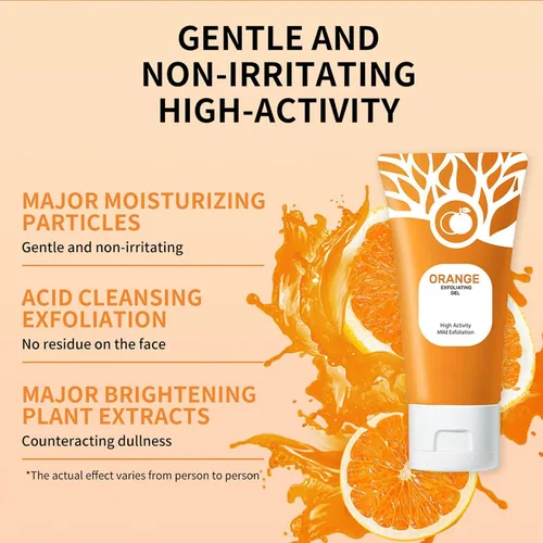 Vista 4 de 3 unidades de gel exfoliante naranja, limpieza profunda, piel hidratante, eliminación de puntos negros, piel suave y poros de limpieza profunda, gel