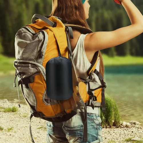 Vista 6 de Almohada para acampar al aire libre, ligera, comprimible, fundas de almohada de viaje de franela, funda de almohada extraíble lavable para acampar