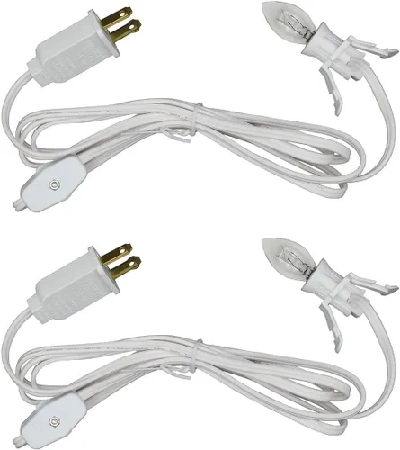 Vista 7 de Creative Hobbies Cable de lámpara de repuesto de una sola luz para casa de pueblo de Navidad, incluye bombilla incandescente transparente