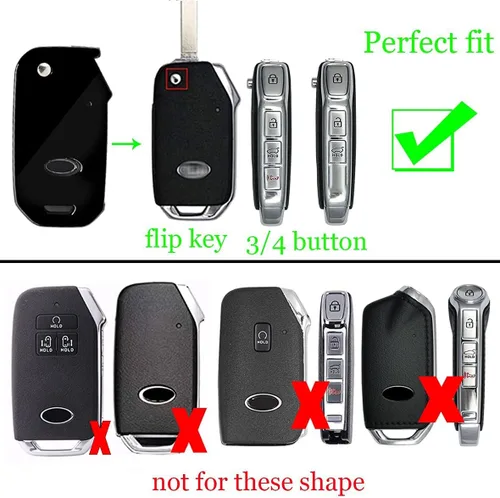 Vista 2 de ontto Funda para llavero de Kia elegante con llave remota plegable