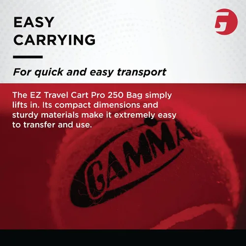 Vista 5 de GAMMA Sports EZ Travel Cart, Tennis & Pickleball Hopper, Padel, Portable Compact Design, Sturdy Lightweight Construction, EZ Bags, 150 or 250