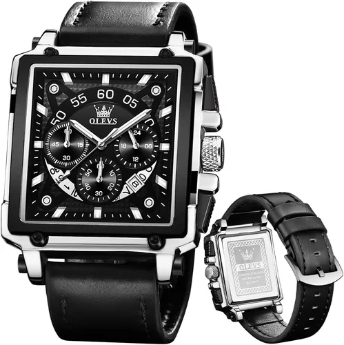 Vista 11 de OLEVS Reloj de Pulsera Elegante para Hombre, Relojes de Correa de Silicona para Hombre, Reloj Cronógrafo Pro Diver de Acero Inoxidable, Reloj