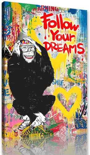 Vista 12 de Arte de pared de graffiti colorido póster impreso en lienzo creativo y moderno, pintura de graffiti de niña nunca te rindas, imágenes inspiradoras