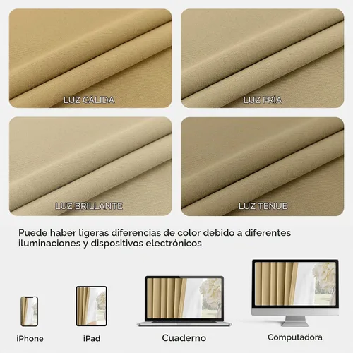 Vista 8 de Joydeco Cortinas opacas beige de 72 pulgadas de largo, cortinas 100% opacas para dormitorio, bolsillo para barra y pestañas traseras, aislamiento