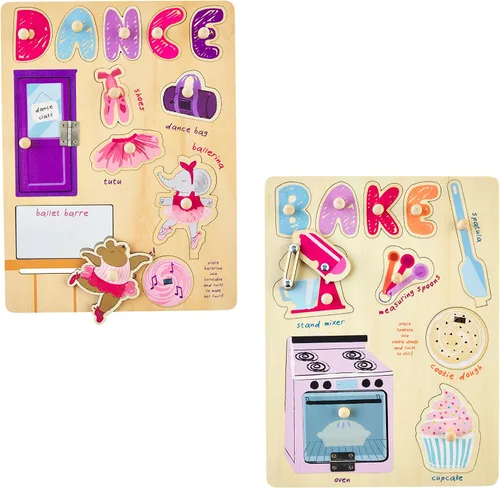 Vista 2 de Mud Pie Rompecabezas de tablero ocupado para niñas pequeñas, baile