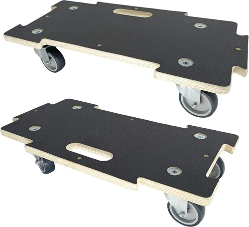 Vista 9 de Carrito Móvil para Muebles Plataforma de Madera 2 Paquetes, 17.32 x 9.06 pulgadas, Capacidad de 882 libras Carritos de Madera Resistentes