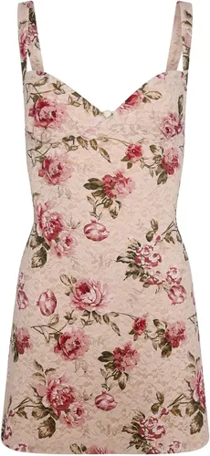 Vista 6 de Vestido corto entallado floral para mujer, con tirantes delgados, ajustado, para fiesta, Y2K, Egirl Streetwear