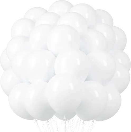 Vista 35 de Voircoloria Paquete de 90 globos de arena blanca de diferentes tamaños de 18/12/10/5 pulgadas, kit de arco de guirnalda de globos blancos arena