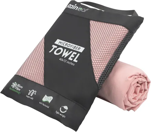 Vista 21 de Toalla de microfibra Rainleaf perfecta para viajes y gimnasio y camping. Secado rápido - Super absorbente - Ultra compacta - Liviana. Adecuada