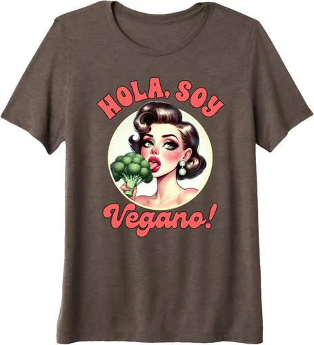 Vista 8 de Vegan Life Vegetarian Broccoli Spanish Hola Soy Vegano Premium Tri-blend T-Shirt