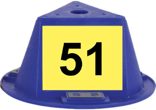 Vista 7 de Toppers magnéticos para techo, sombreros magnéticos para automóvil, juego de 10 unidades, con numeración (azul, numerados del 1 al 10)