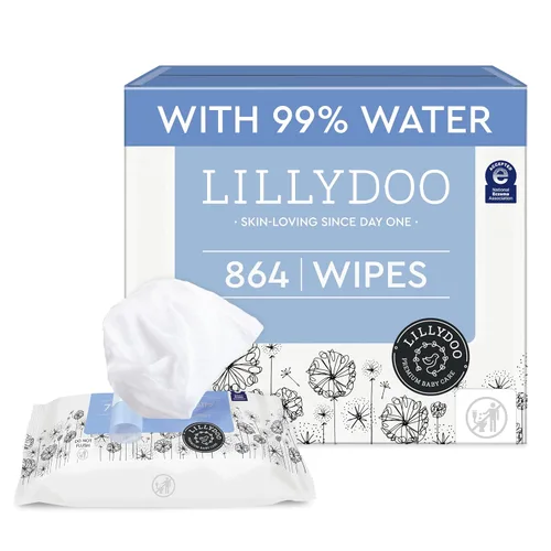Vista 11 de LILLYDOO Toallitas para bebé con un 99% de agua – Sin perfume, hipoalergénicas, a base de plantas, resistentes y libres de plástico, compostables, 4
