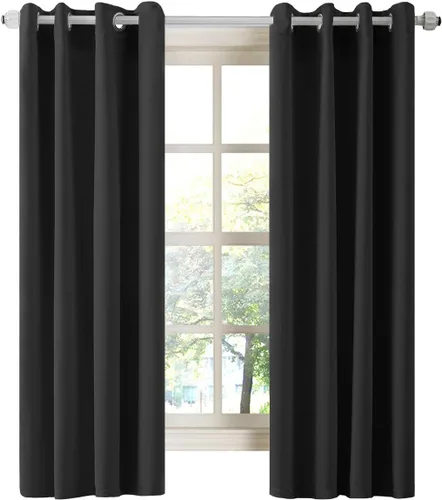 Vista 63 de LA PALMA Cortinas opacas con aislamiento térmico y ojales, para sala de estar, dormitorio, paquete de 2 paneles