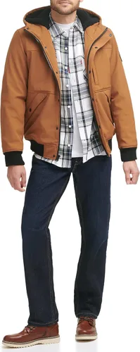 Vista 3 de Levi's Chaqueta bomber con capucha y forro de sherpa suave para hombre