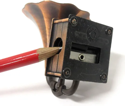 Vista 6 de Sacapuntas coleccionable de fonógrafo en miniatura antiguo