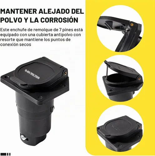 Vista 3 de Oyviny Enchufe de Remolque RV de 7 Vías del Lado del Vehículo, Conector de Arnés de Cableado de Remolque de Hoja de 7 Pines, Enchufe Adaptador