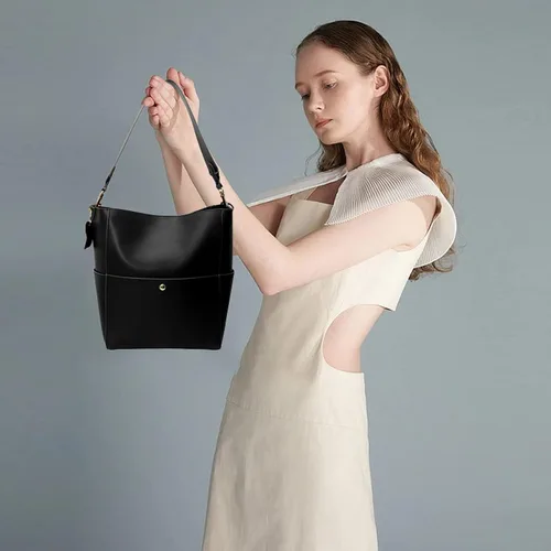 Vista 8 de Bolso de mano, bolsos Hobo para mujer, bolsos cruzados de cuero, bolso negro, bolsa de mensajero, bolsa de hombro para viajes
