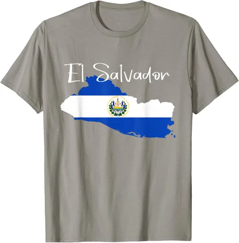 Vista 33 de Camiseta con la bandera de El Salvador, mapa de El Salvador, camiseta de Salvador para mujer