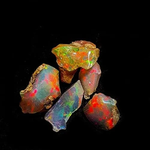Vista 2 de Sterling 2500 unidades naturales de grado AAA etíope Multi ópalo de fuego lote áspero cristales de reiki y piedras curativas joyería para hacer